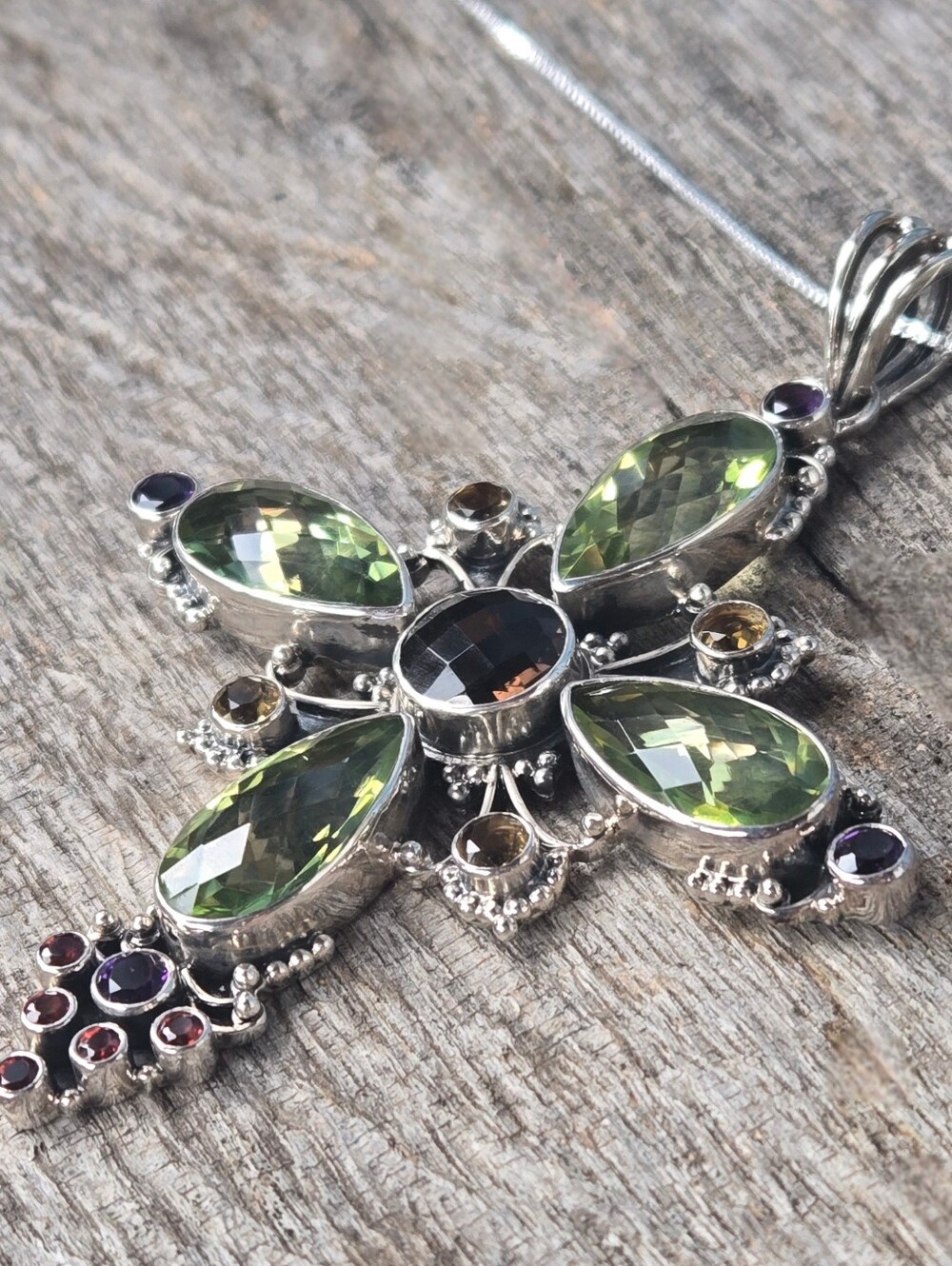 Nicky Butler RAJ LIMITED EDITION 925 Sterling Silver Cross NB Pendant Necklace - Picture 11 of 16